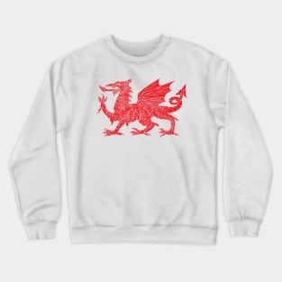 Geometric Welsh Dragon Crewneck Sweatshirt